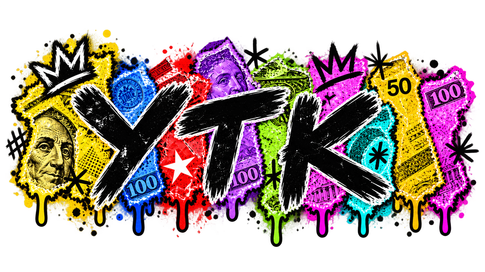 YTK graffiti money collage